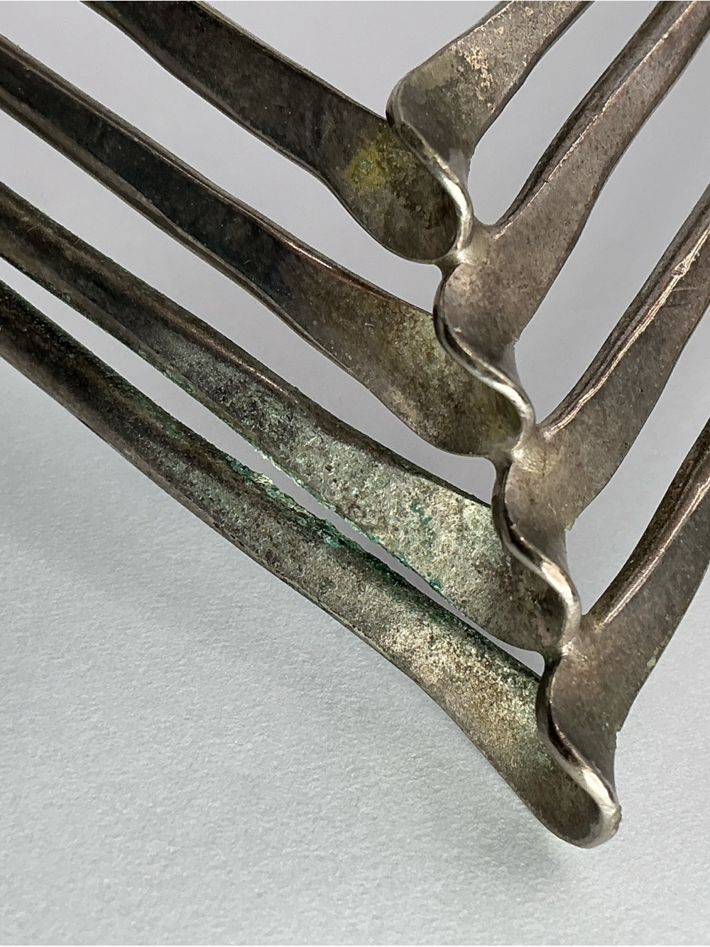 Vintage Necklace Silver Metal Collar Choker Chevron Twisted Metal Brutalist V - Picture 4 of 13